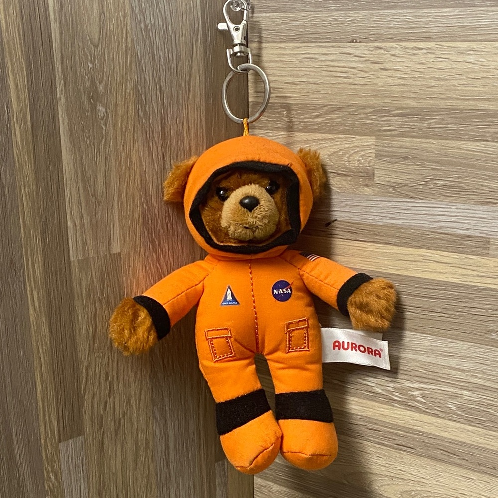 Aurura plush keychain pendant NASA Orange Astronaut Bear Keychain